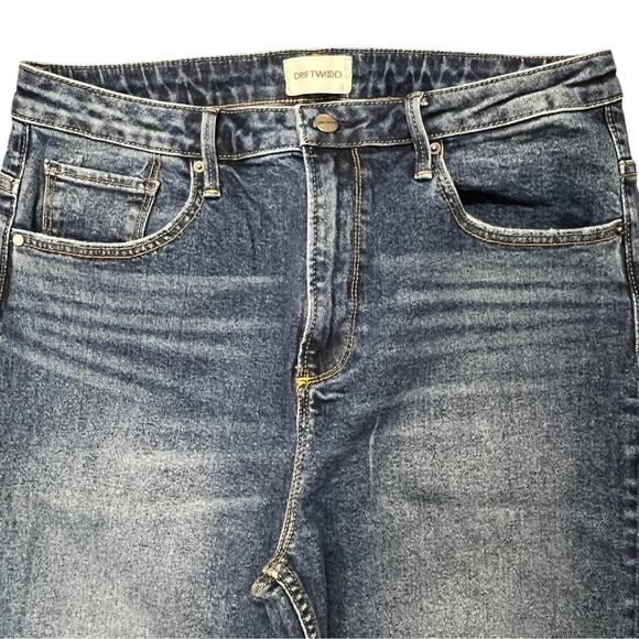 Driftwood Stella Straight Leg Jeans Women's Size 31 Blue Denim Stretch - Picture 2 of 6